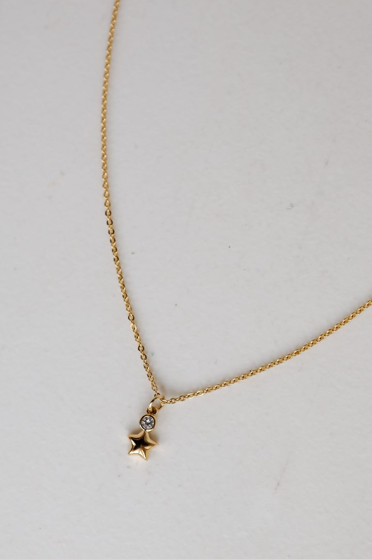 FINAL SALE - Eleanor Gold Rhinestone Star Charm Necklace