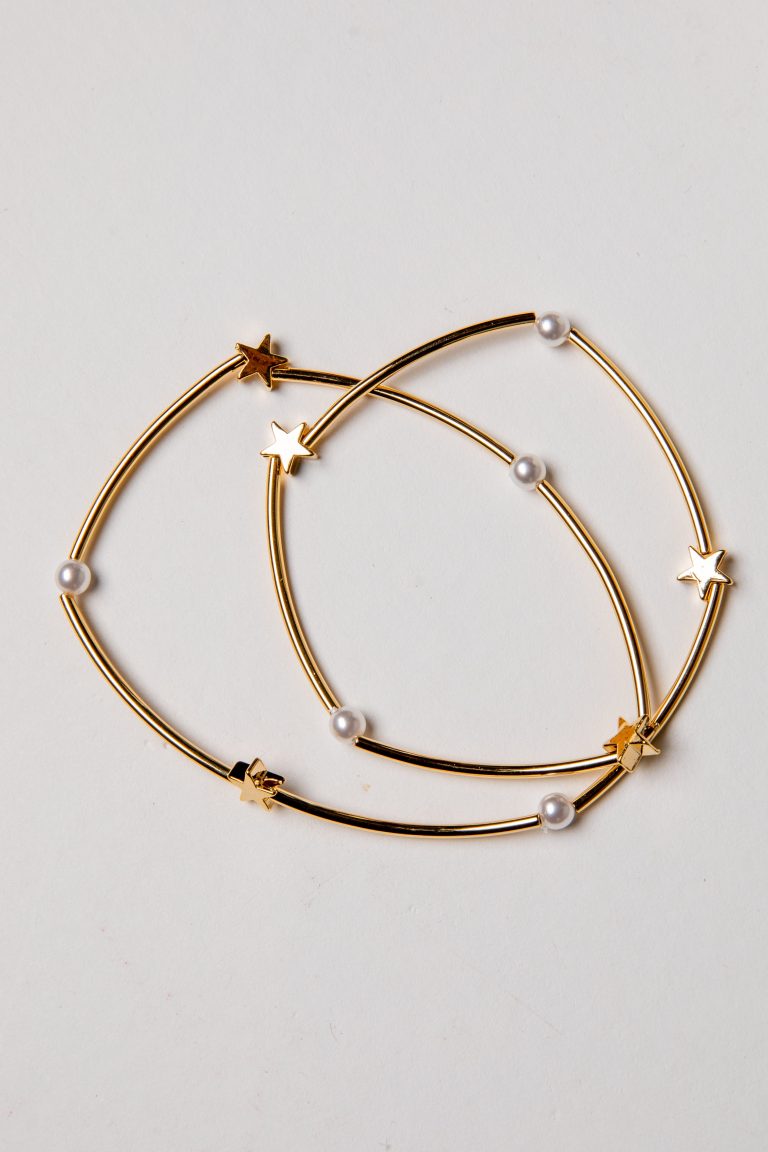 Layla Gold Star + Pearl Bracelet Set