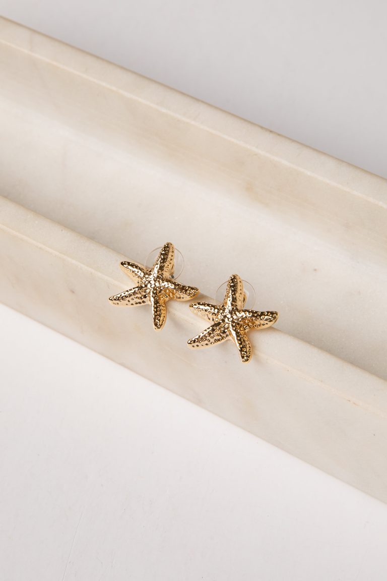 Stella Starfish Gold Stud Earrings