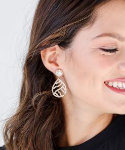 FINAL SALE - Ava Gold Rhinestone Teardrop Earrings