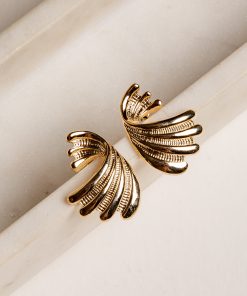 Alaina Gold Statement Stud Earrings
