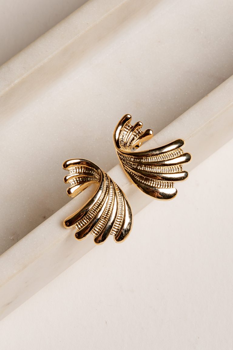 Alaina Gold Statement Stud Earrings
