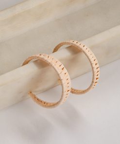 Eliana Gold Straw Hoop Earrings
