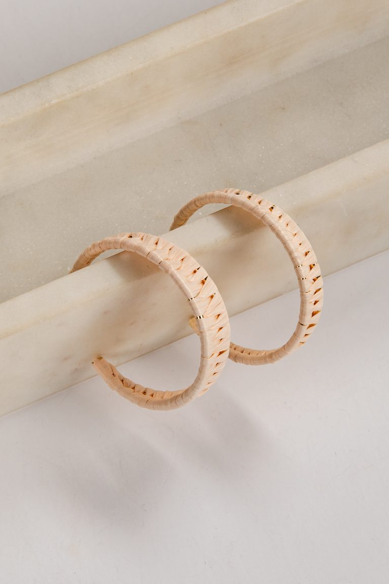 Eliana Gold Straw Hoop Earrings