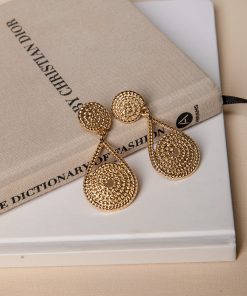 Anna Kate Textured Gold Drop Earrings