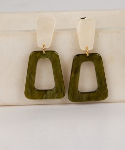 Margot Green Acrylic Drop Earrings