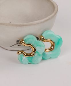 FINAL SALE - Bree Acrylic Flower Hoop Earrings