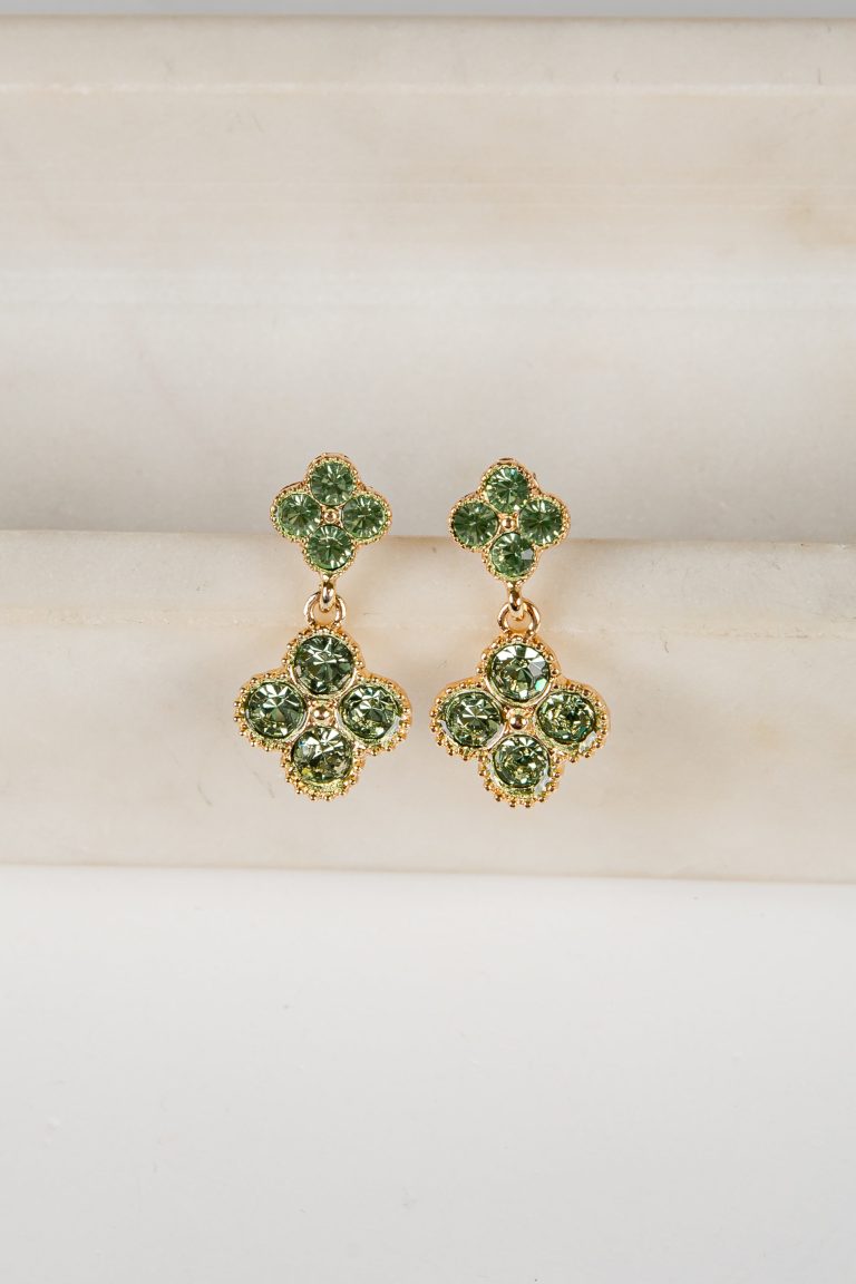 Hayley Green Gemstone Drop Earrings