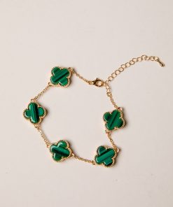 Riley Green Quatrefoil Charm Bracelet