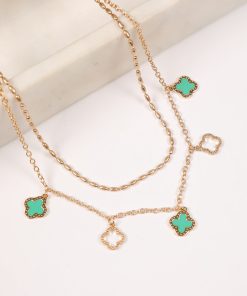 Gianna Quatrefoil Layered Chain Necklace