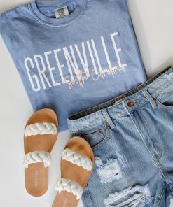 Light Blue Greenville South Carolina Script Tee