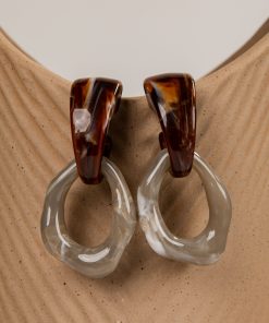 Addison Grey Acrylic Drop Earrings