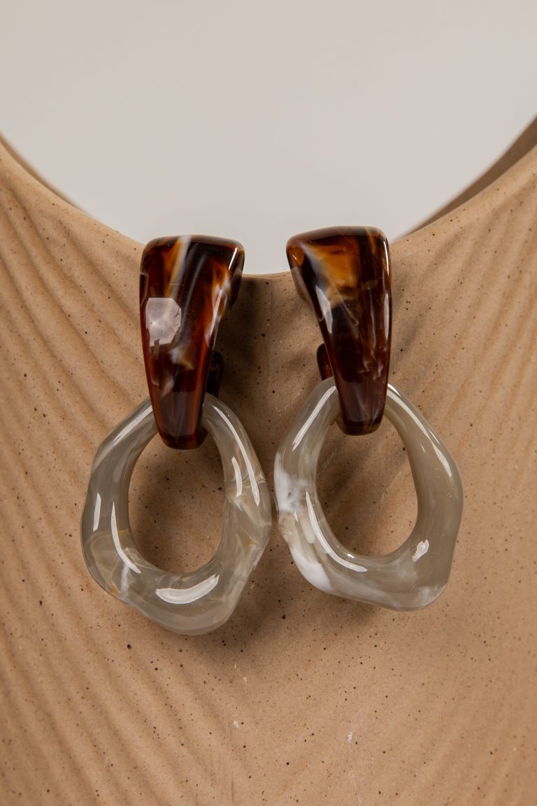 Addison Grey Acrylic Drop Earrings