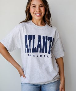 Heather Grey Atlanta Baseball Graphic Tee