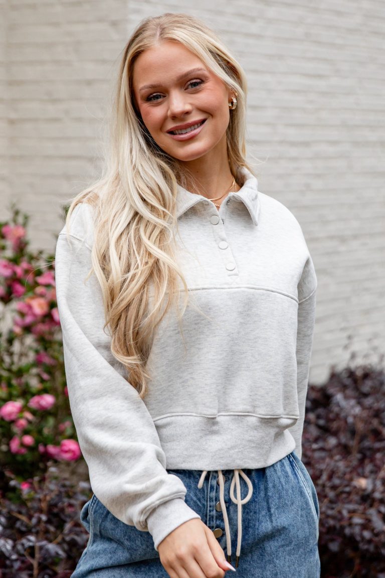 FINAL SALE - First Light Heather Grey Pullover