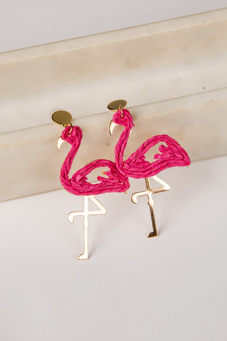Delilah Flamingo Hot Pink Drop Earrings