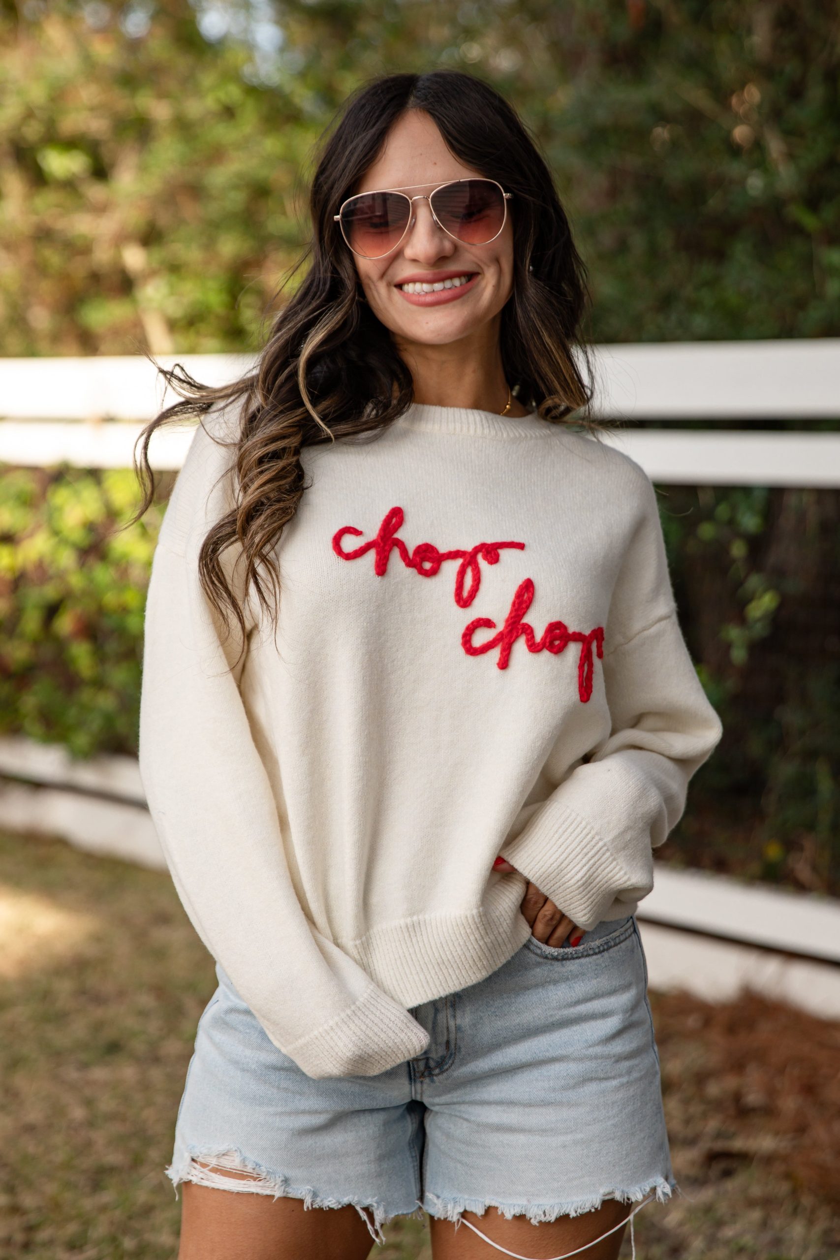 Chop Chop Script Ivory Sweater - Image 3