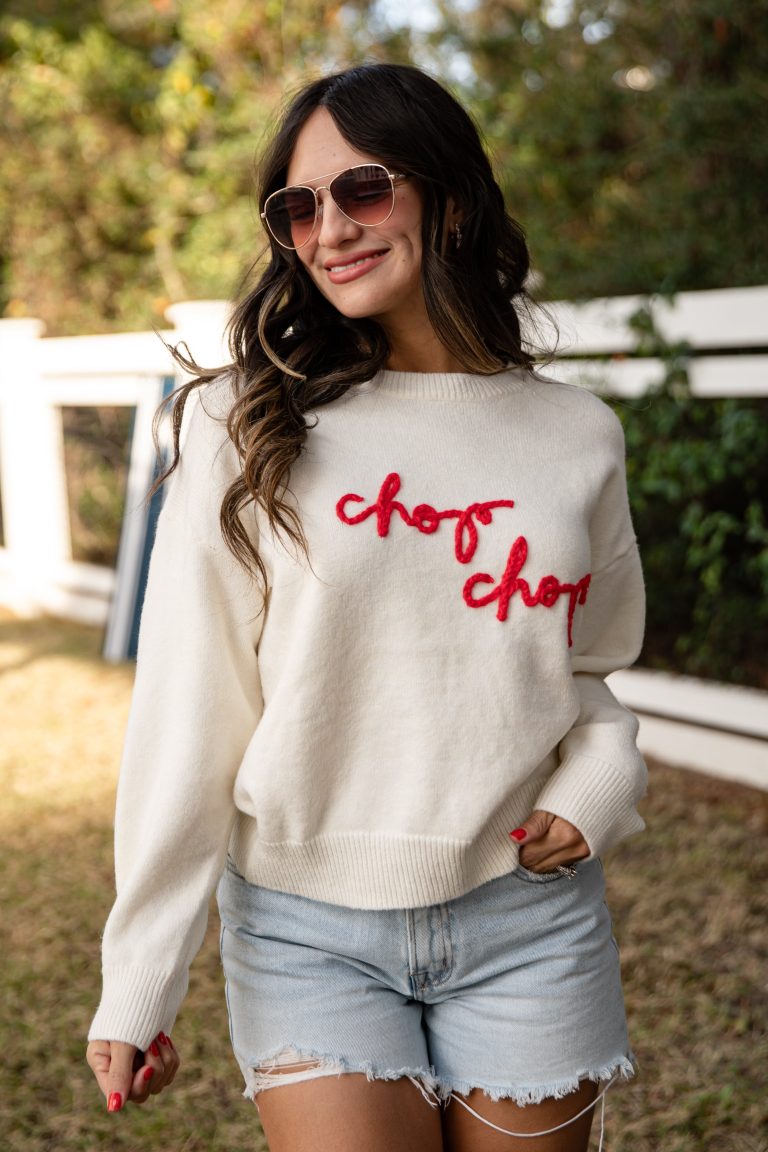 Chop Chop Script Ivory Sweater
