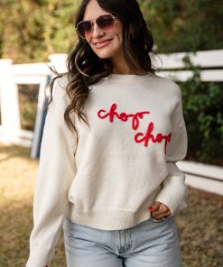 Chop Chop Script Ivory Sweater