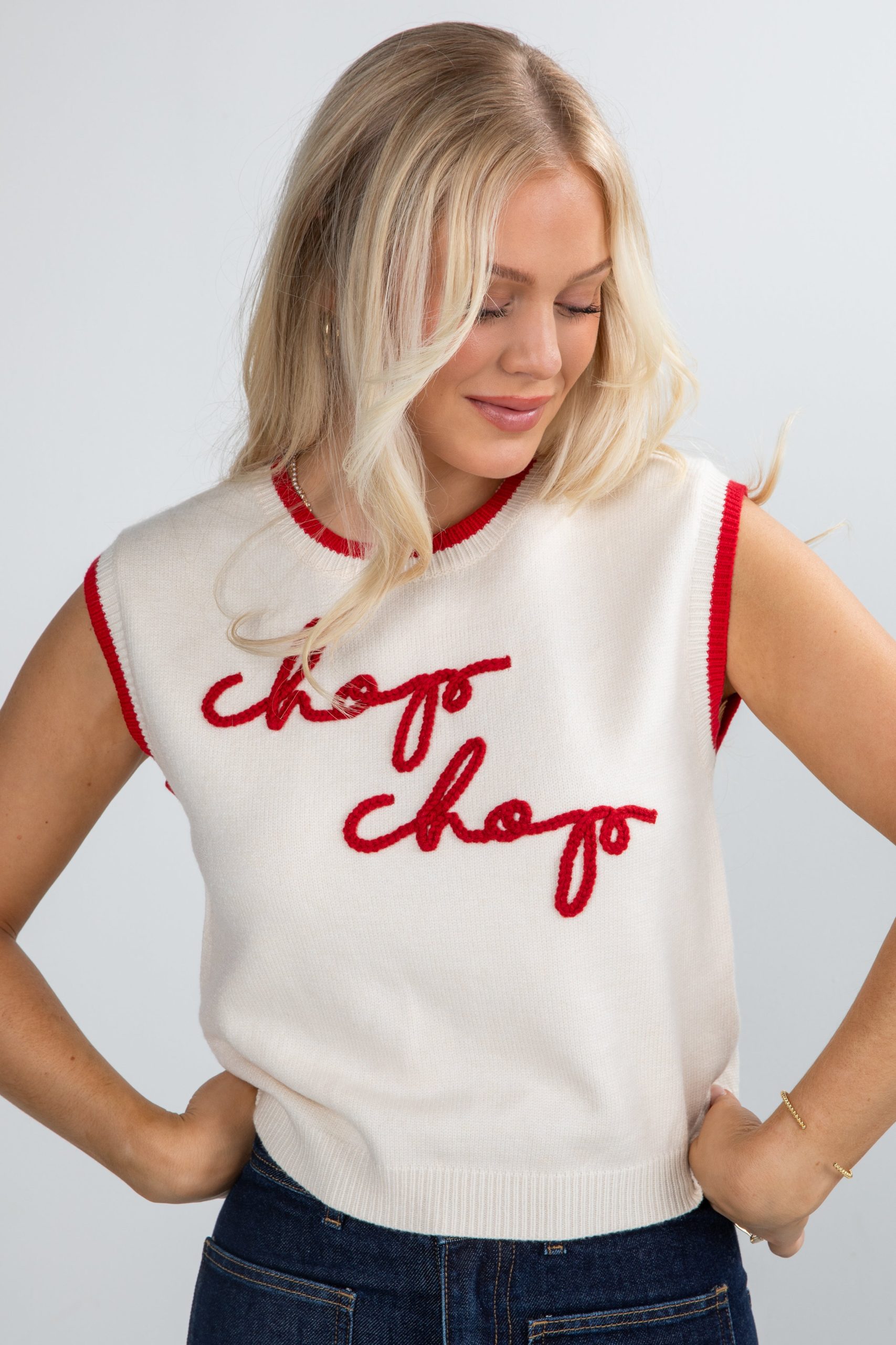 Ivory Chop Chop Script Sweater Vest - Image 2
