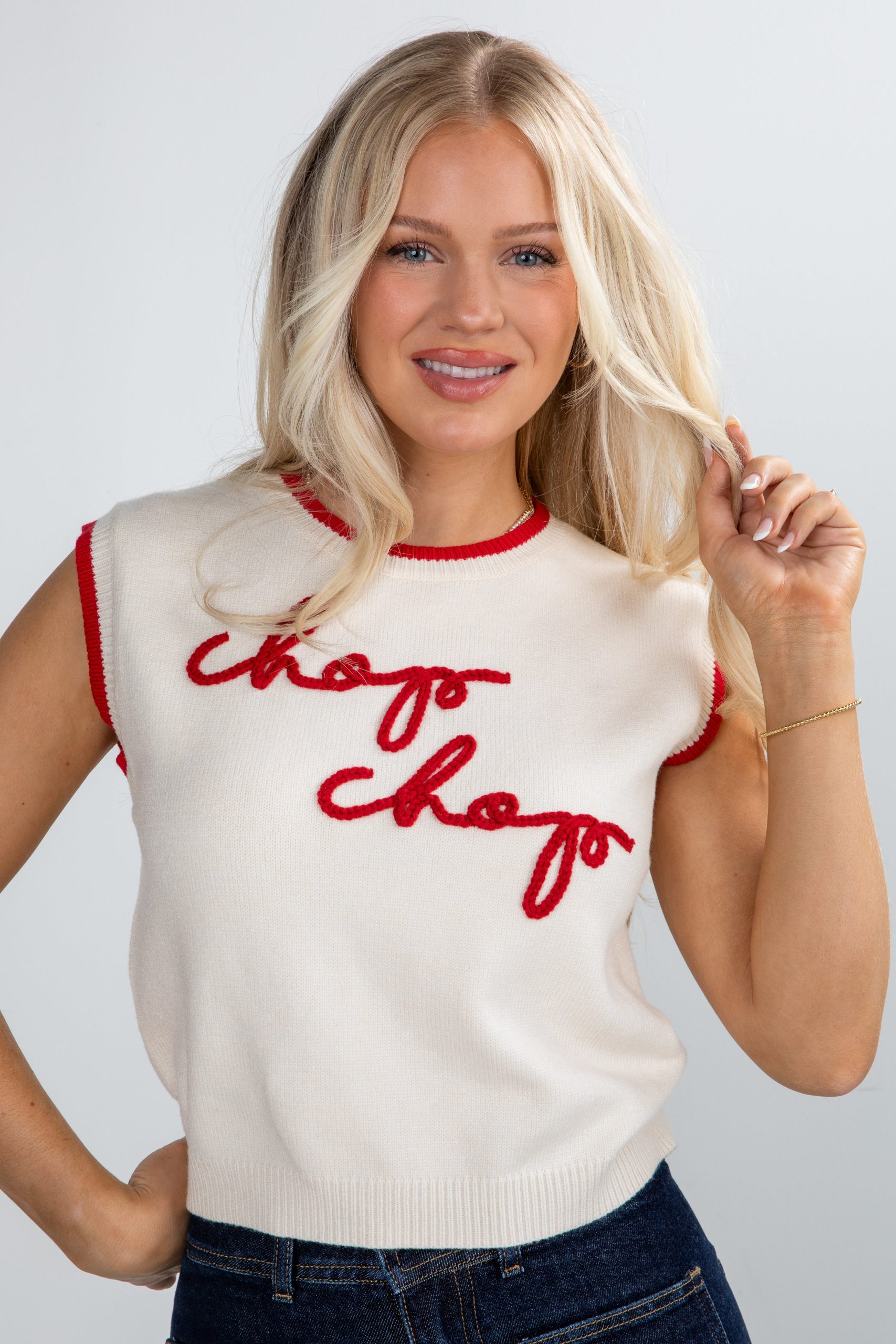 Ivory Chop Chop Script Sweater Vest - Image 5