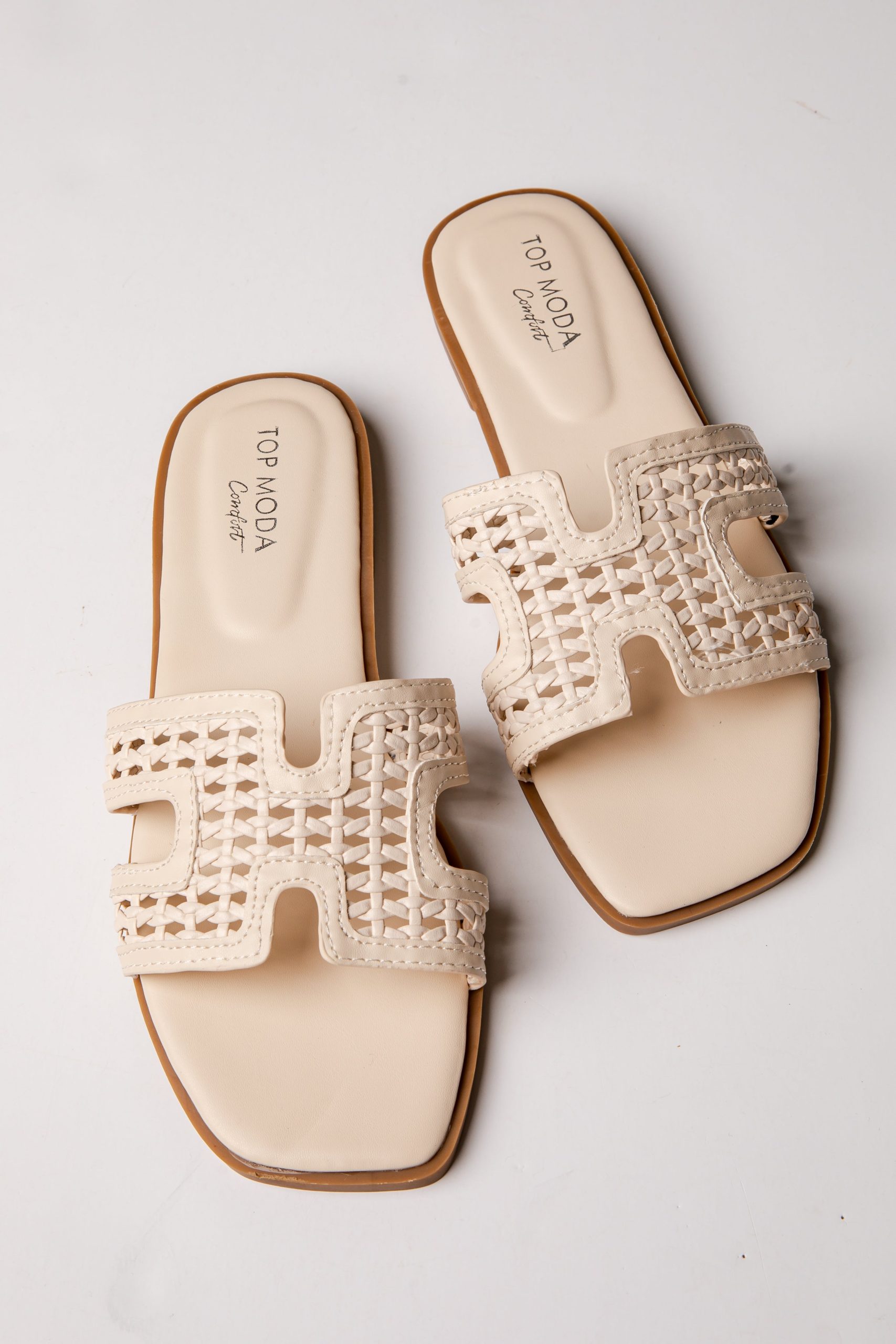 Coastal Ease Ivory Comfort Slide Sandals - Image 4