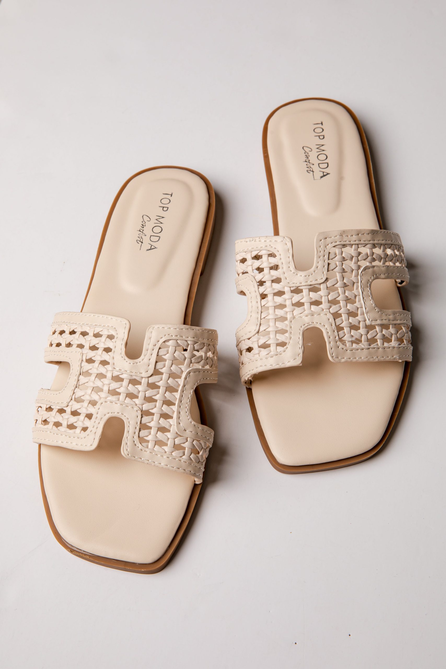 Coastal Ease Ivory Comfort Slide Sandals