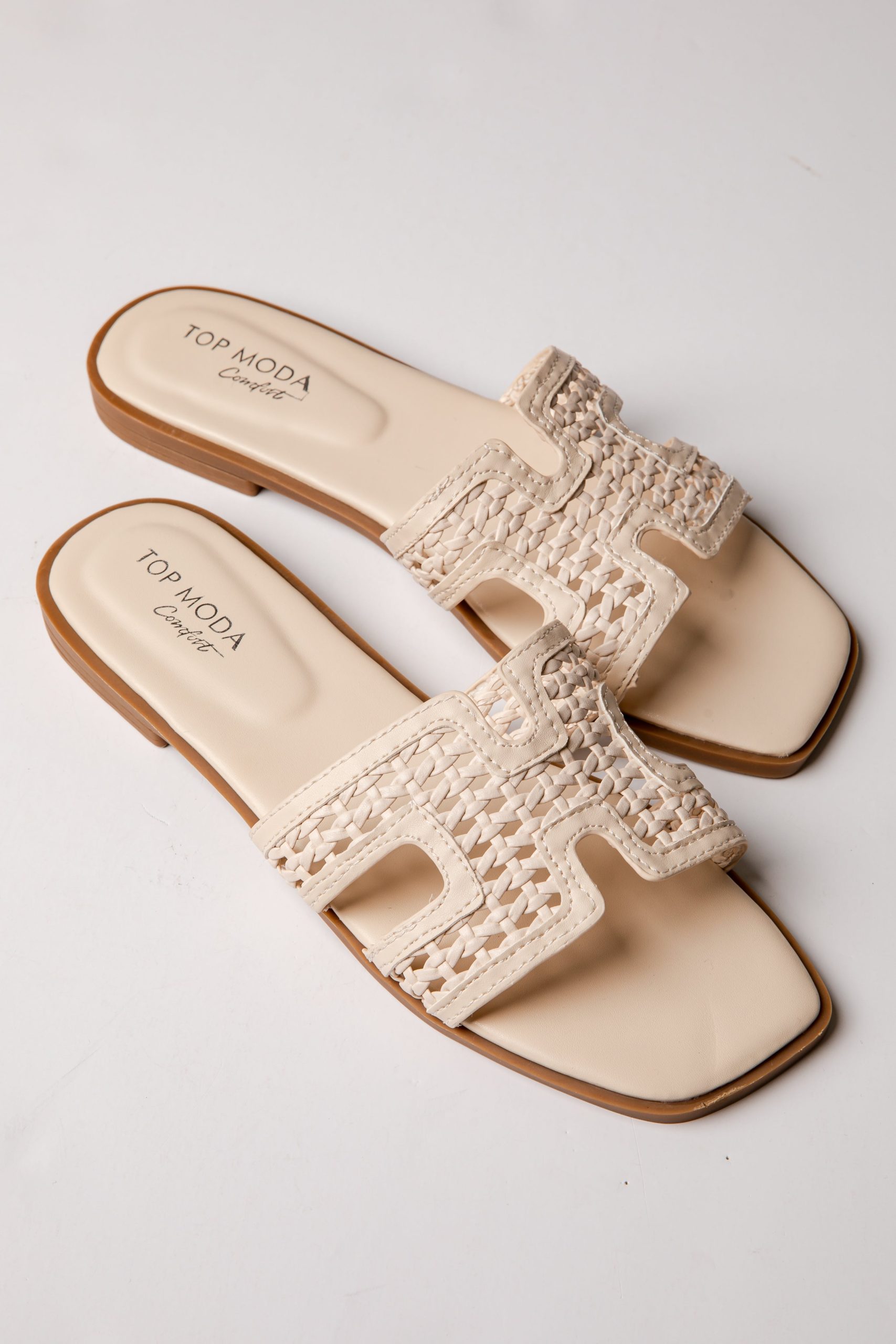 Coastal Ease Ivory Comfort Slide Sandals - Image 2
