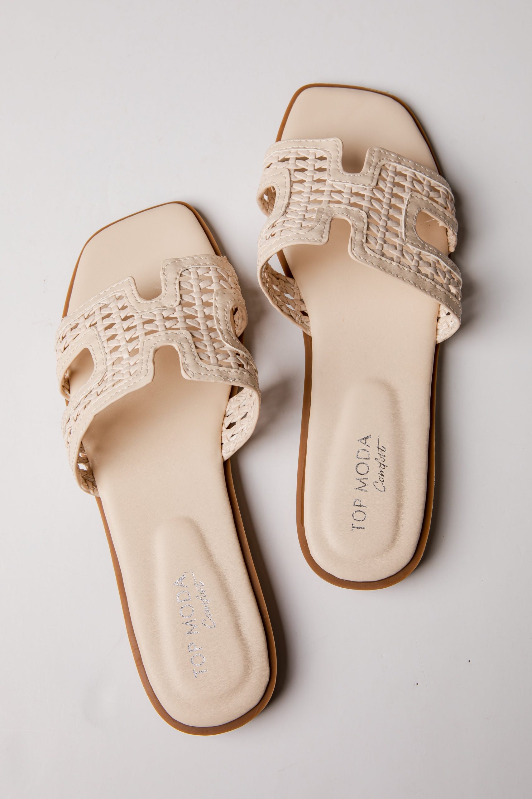 Coastal Ease Ivory Comfort Slide Sandals - Image 5
