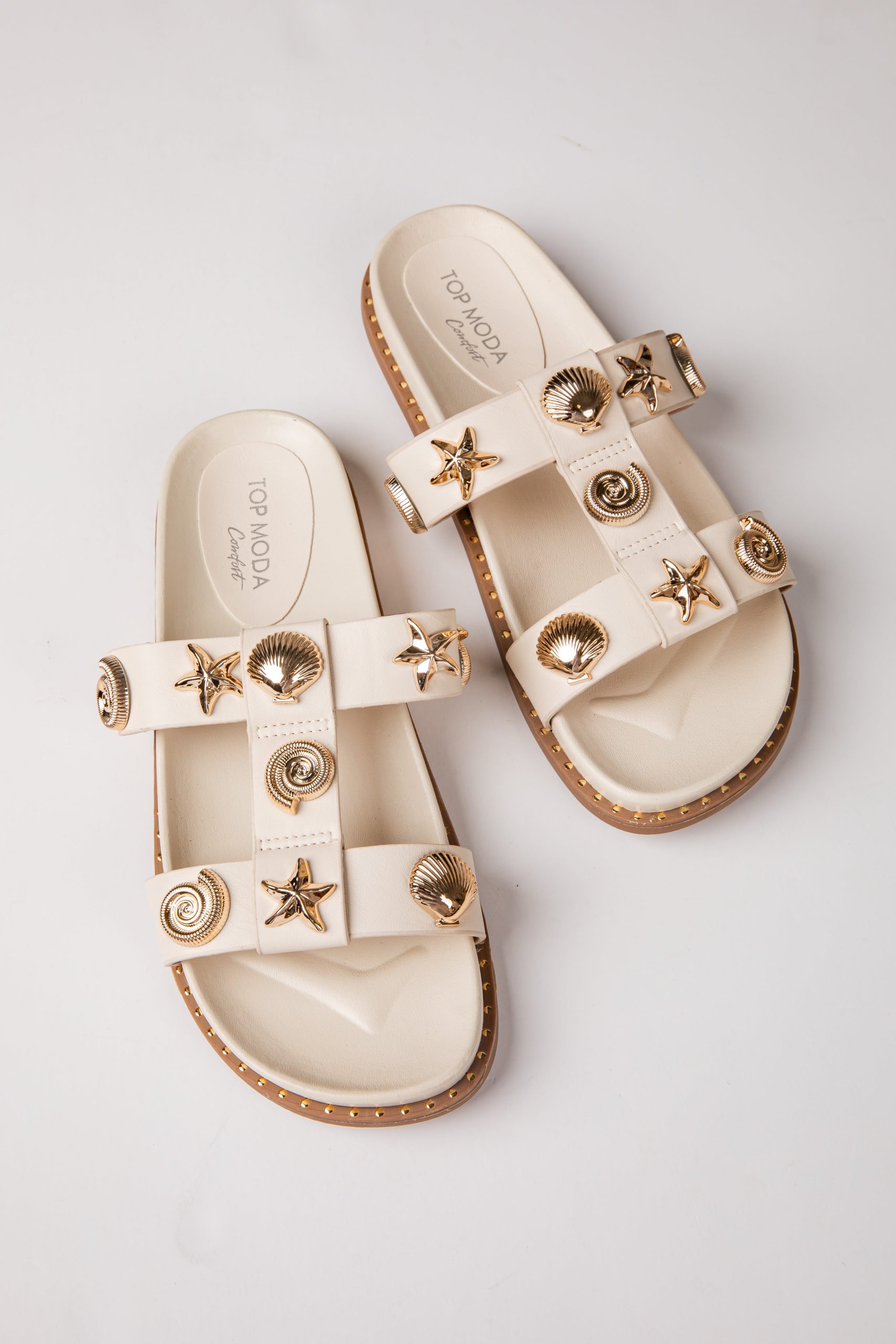 Sailor Shell Double Strap Ivory Sandal - Image 3
