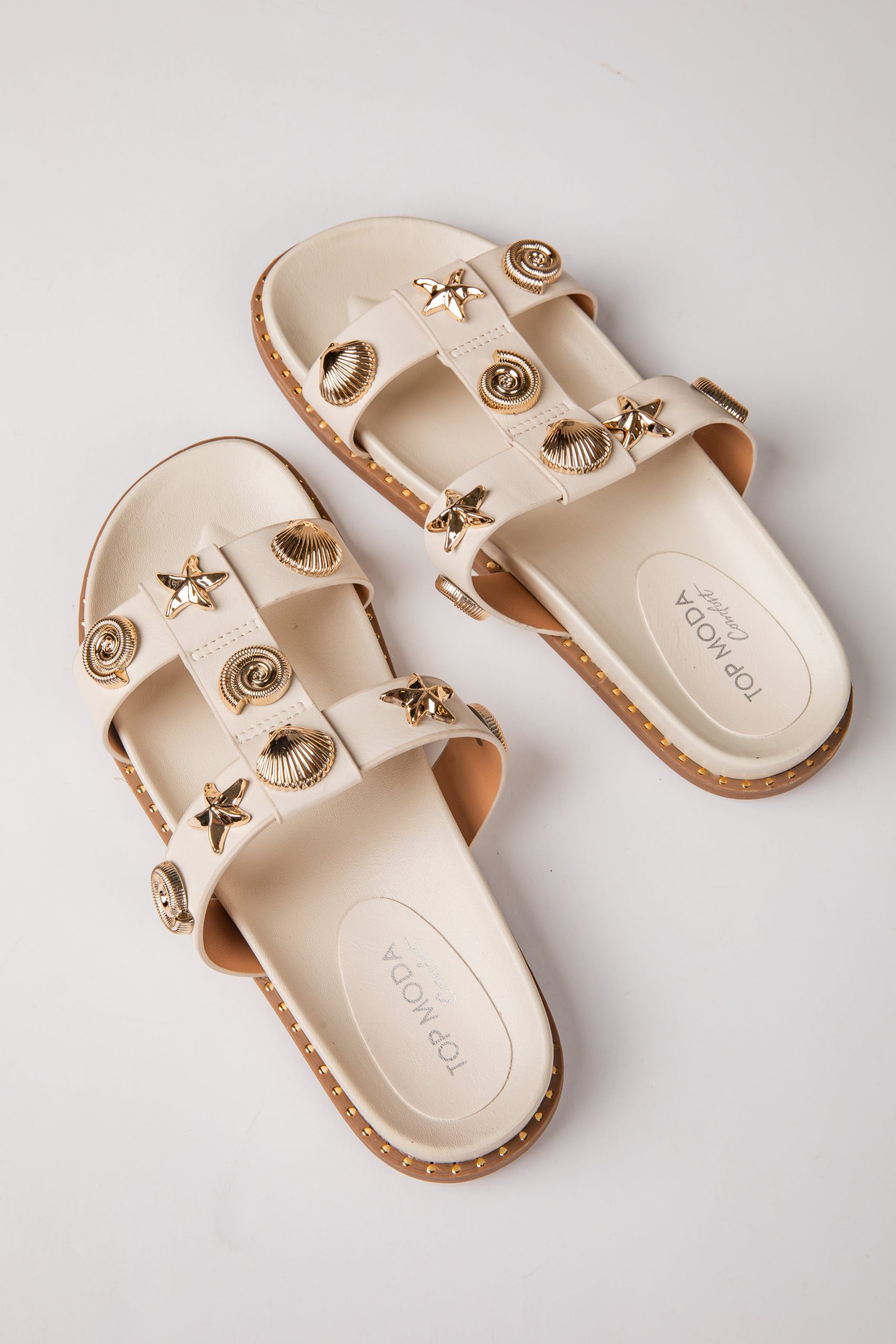 Sailor Shell Double Strap Ivory Sandal - Image 4
