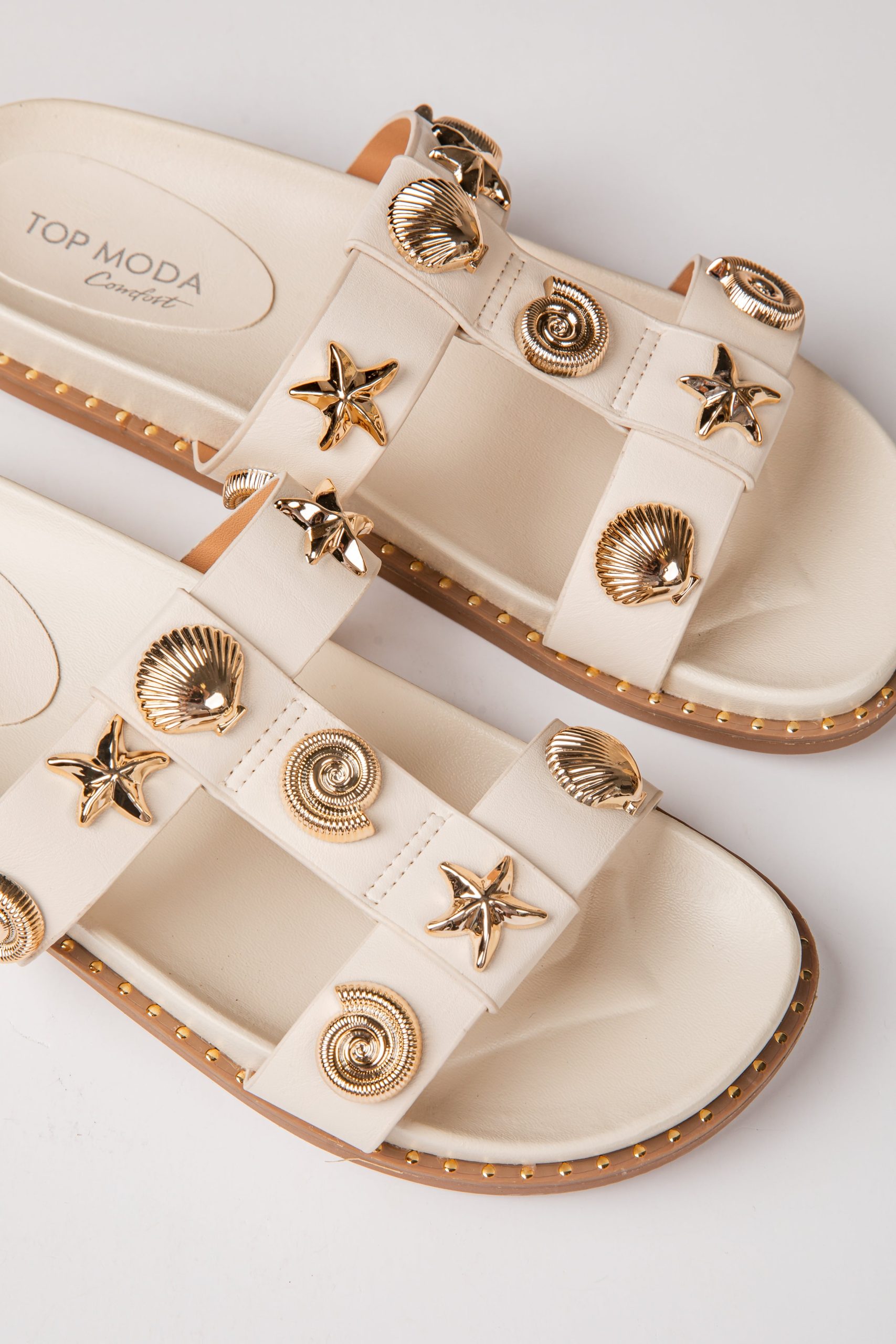 Sailor Shell Double Strap Ivory Sandal - Image 2