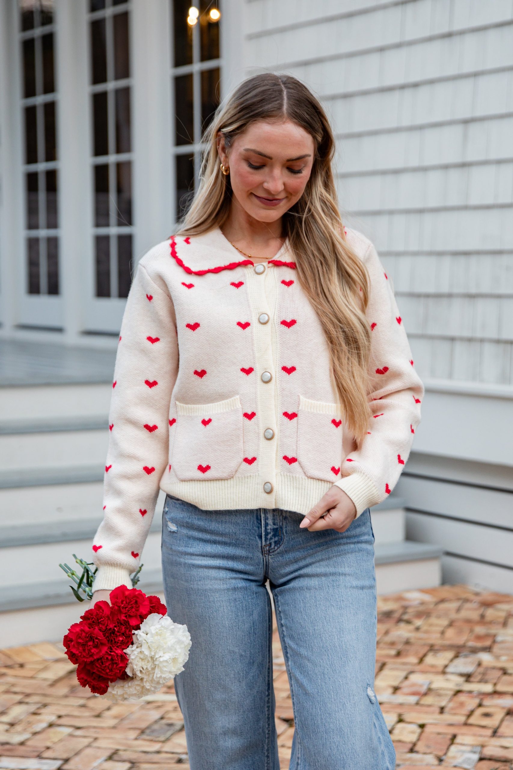 FINAL SALE - Cupid’s Crush Heart Sweater Cardigan - Image 2