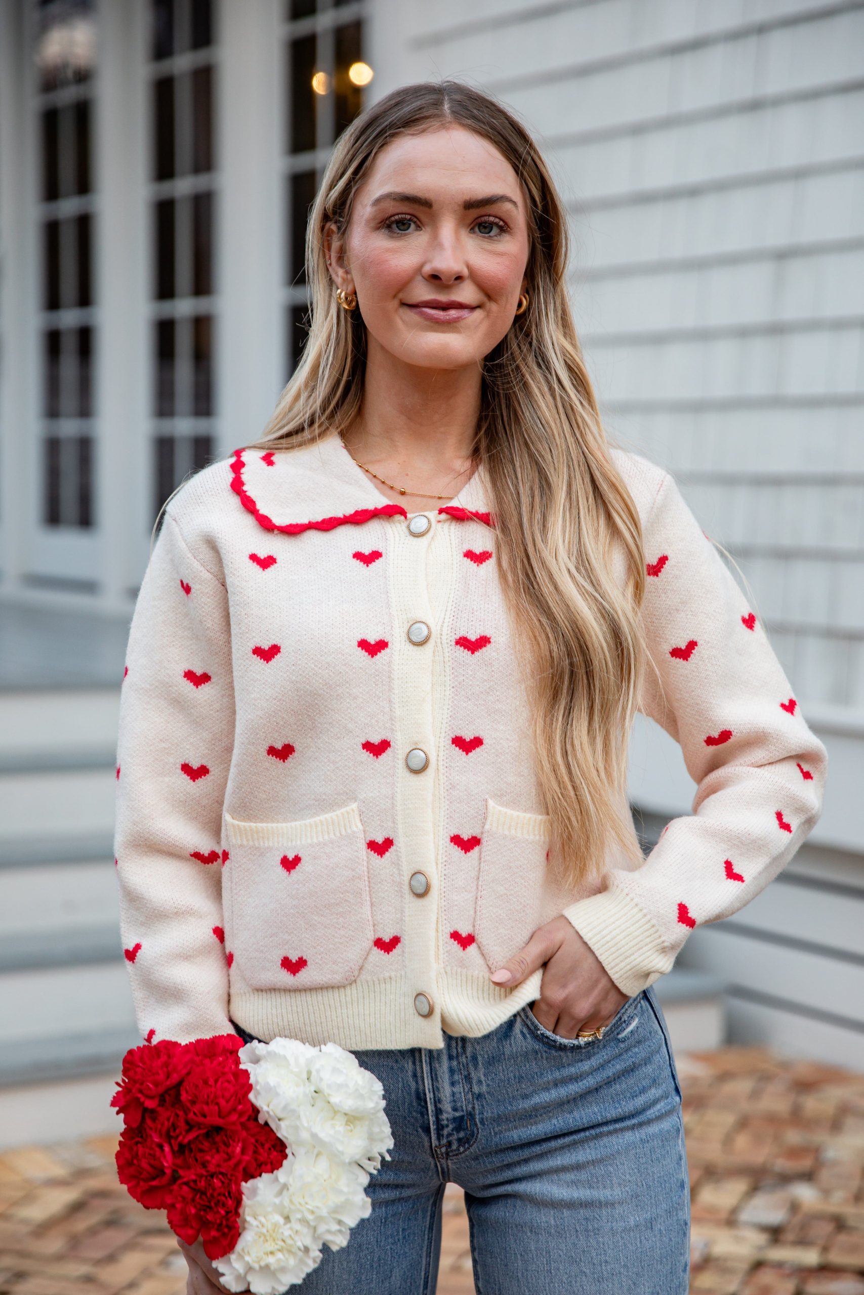 FINAL SALE - Cupid’s Crush Heart Sweater Cardigan