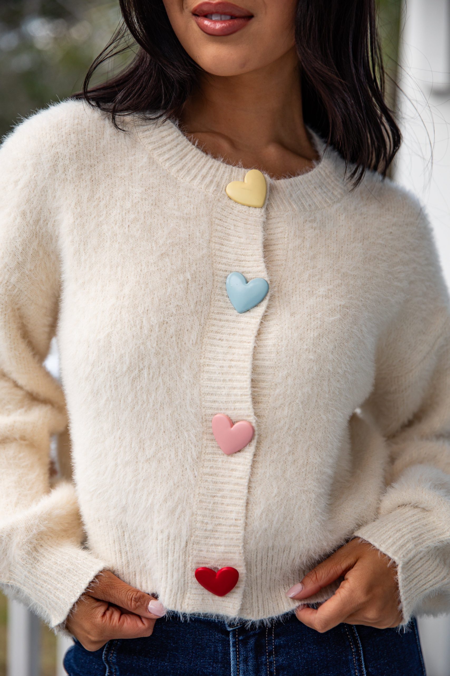 FINAL SALE - Sweethearts Knit Ivory Sweater Cardigan - Image 2