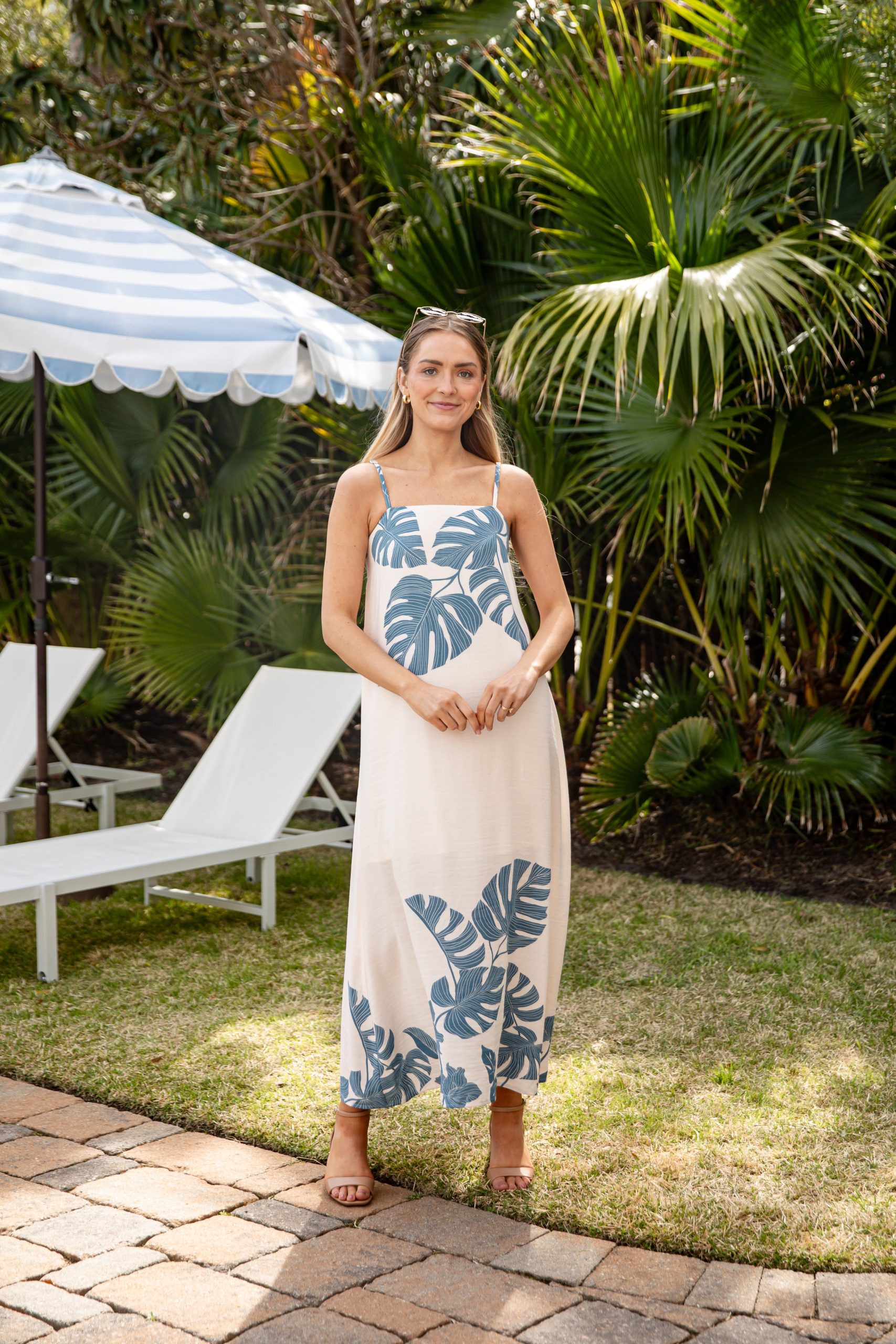 Summer Agenda Leaf Print Ivory Maxi Dress - Image 4
