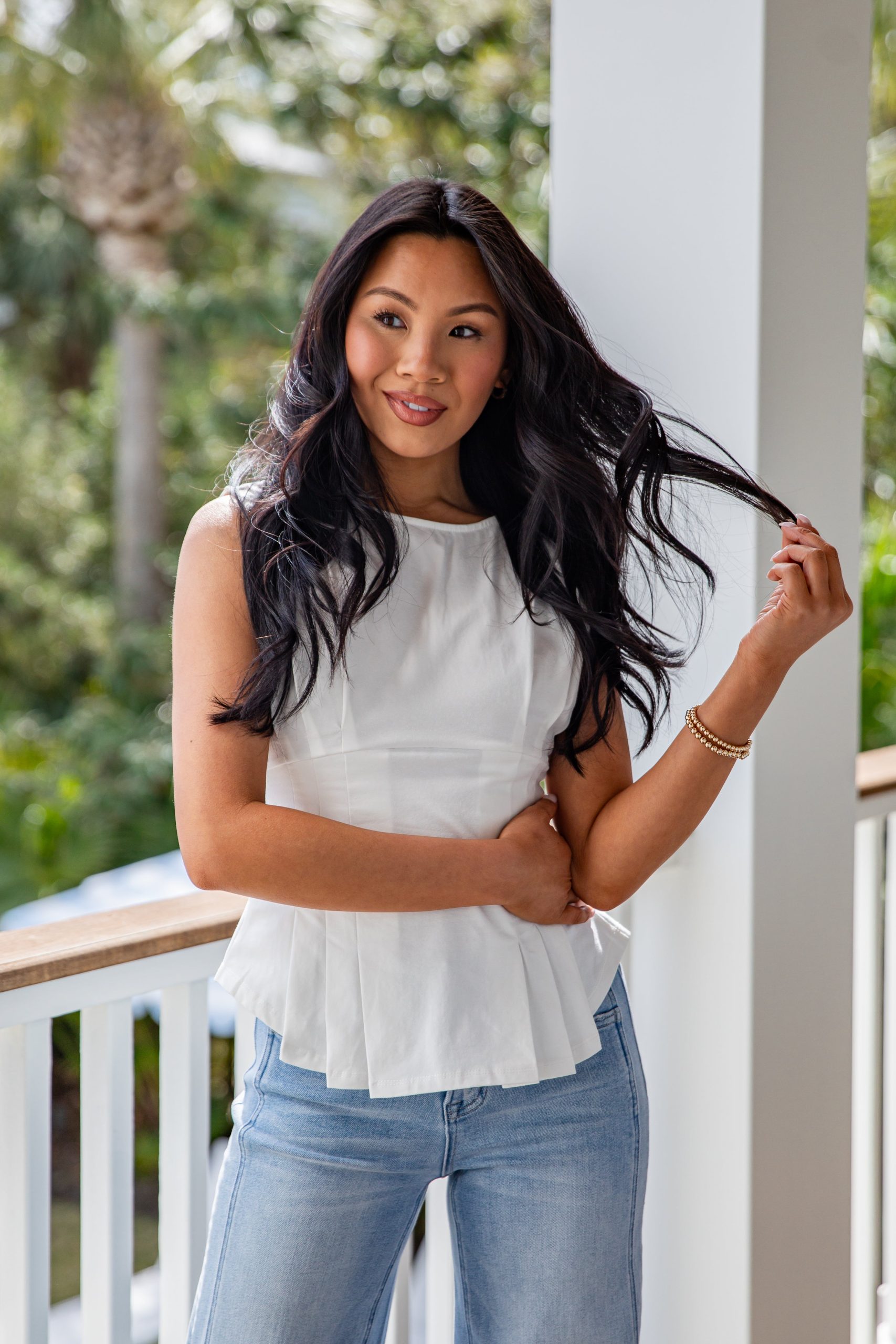 Sleek Statement Peplum Tank Top - Image 2