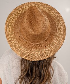Heading Seaside Khaki Straw Fedora Wide Brim Hat