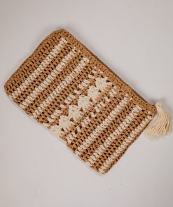Naturally Easy Khaki Straw Clutch