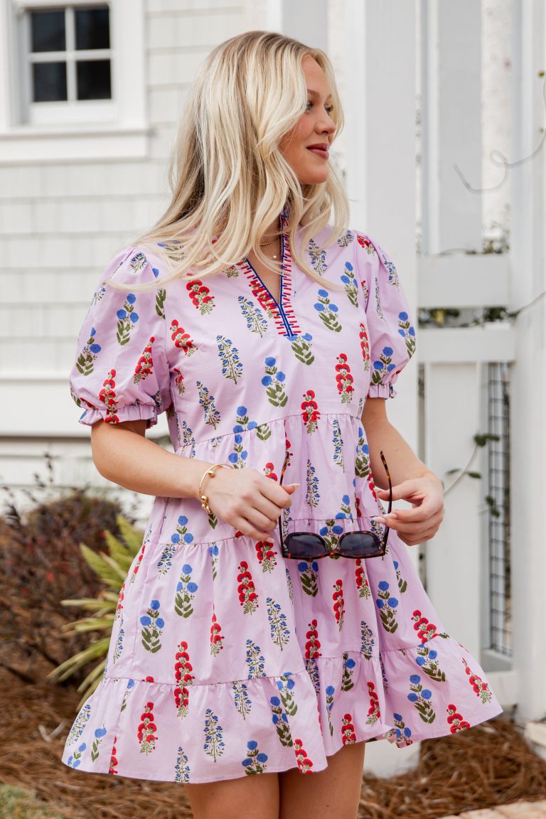 Flora Lavender Babydoll Mini Dress