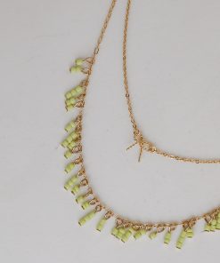 FINAL SALE - Sadie Yellow Beaded Layered Necklace