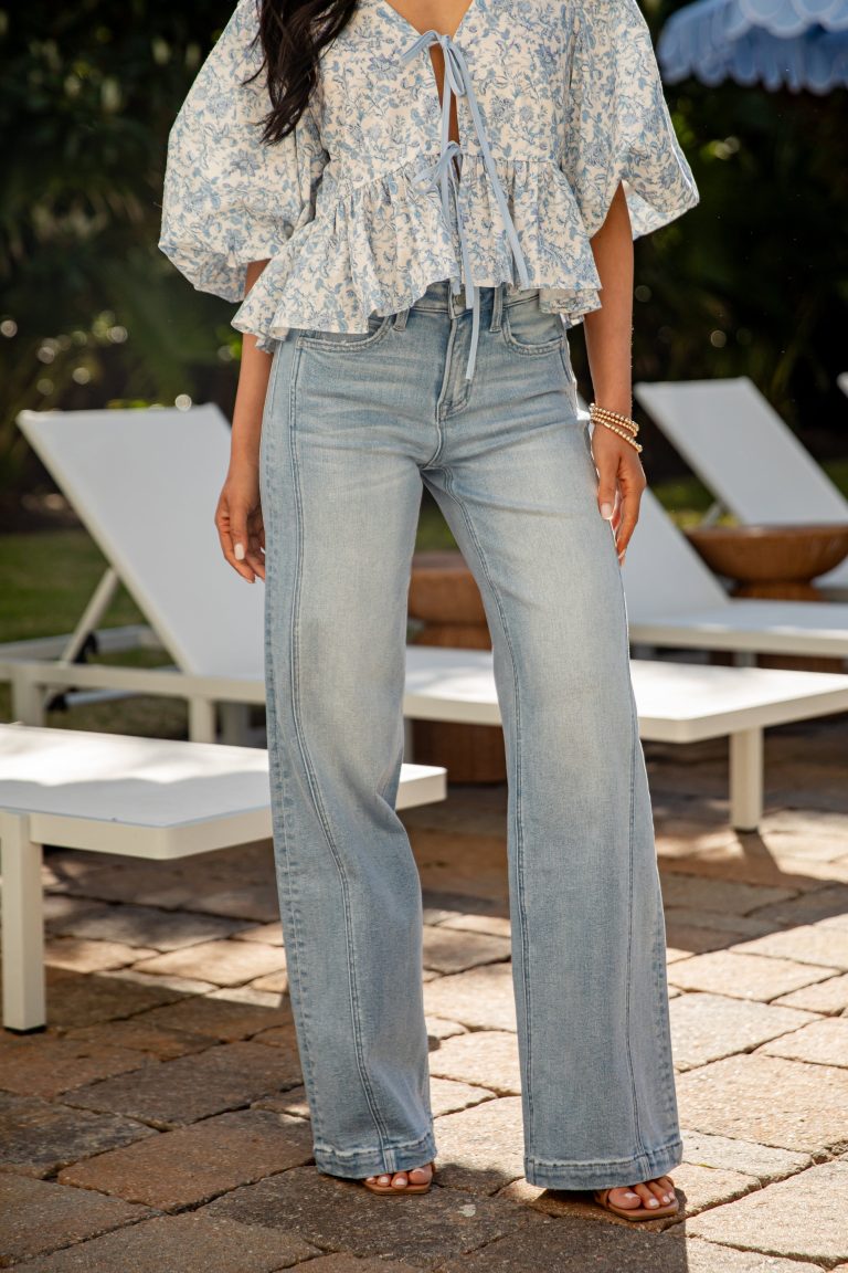 Olivia Light Wash Wide Leg Jeans