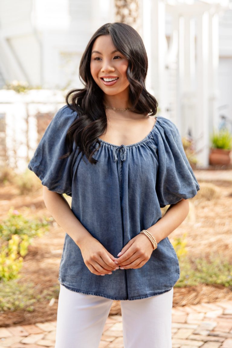 Sweet As Can Be Medium Wash Blouse