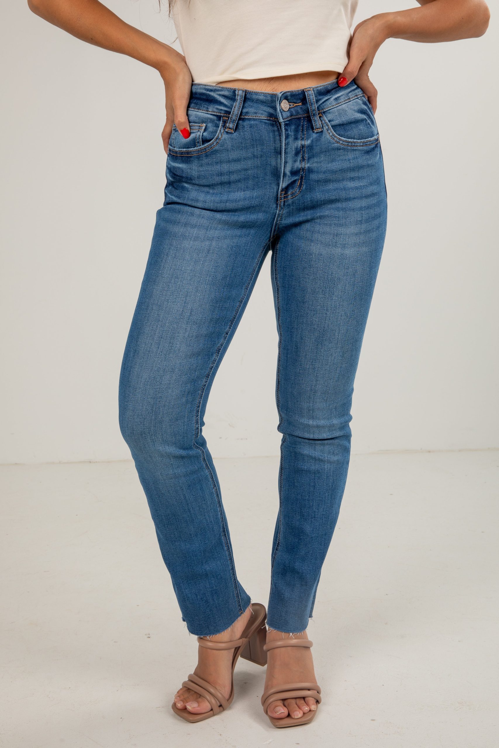 Margot Medium Wash High-Rise Slim Straight Jeans - Image 2