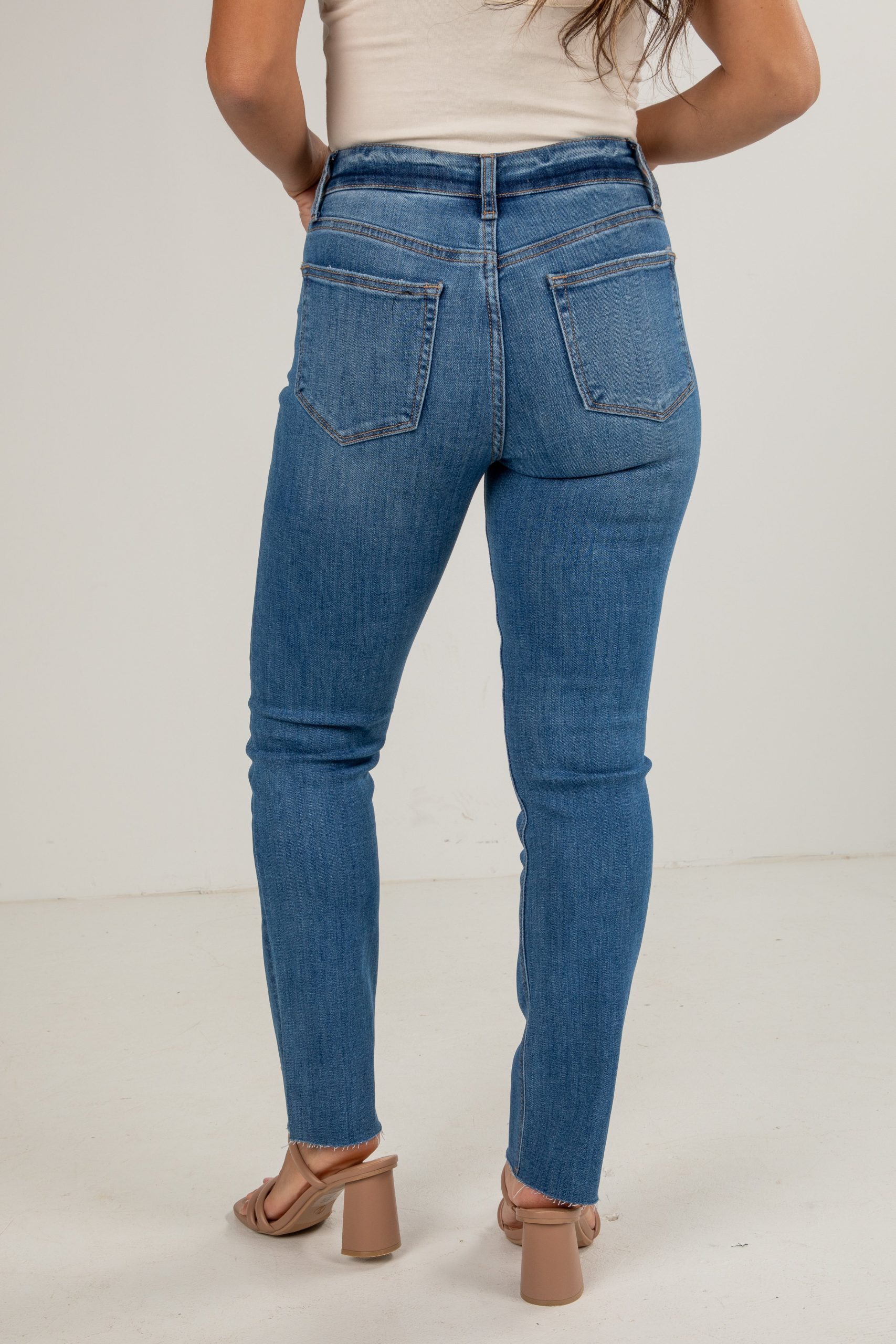 Margot Medium Wash High-Rise Slim Straight Jeans - Image 4
