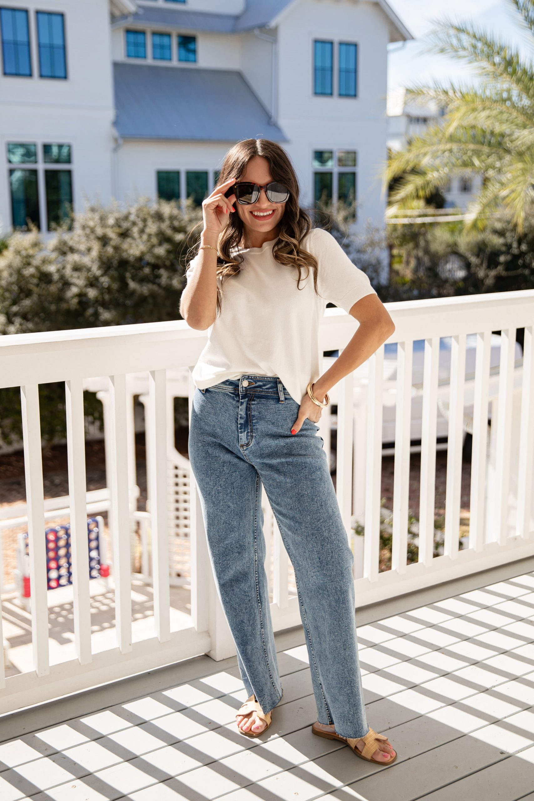Leighton Light Wash High-Rise Wide Leg Jeans - Image 4