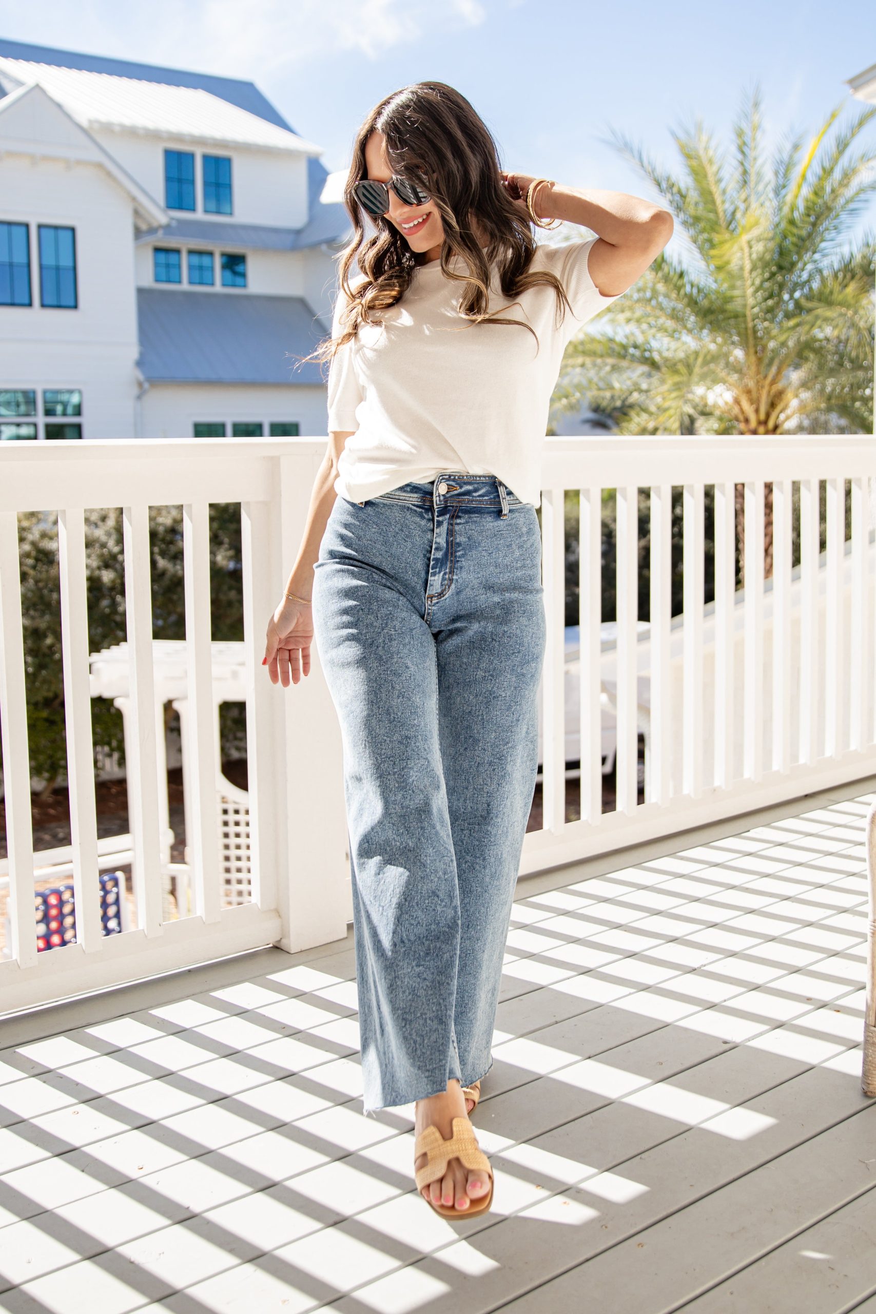 Leighton Light Wash High-Rise Wide Leg Jeans - Image 2