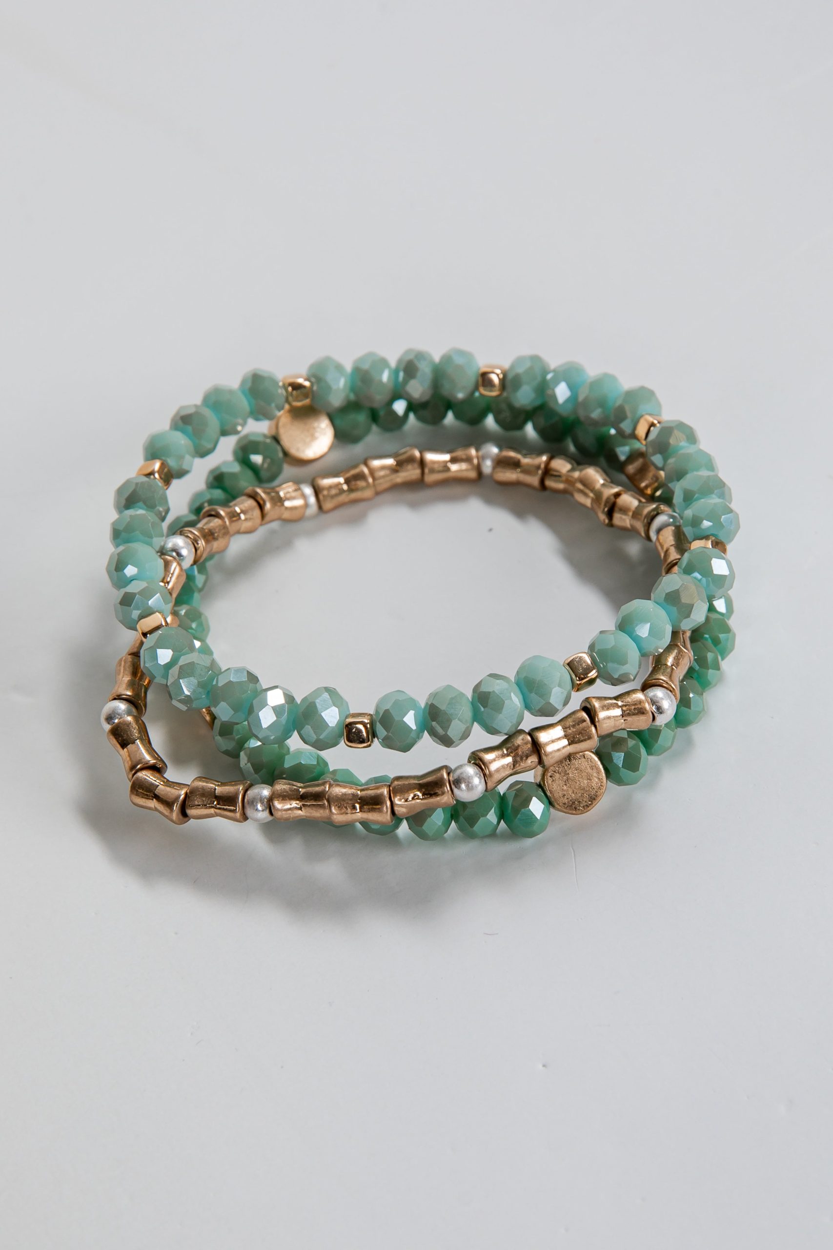 Kiara Mint Beaded Bracelet Set