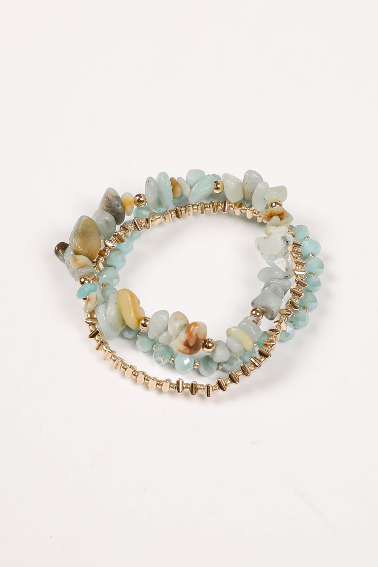 Aurora Mint Beaded Bracelet Set