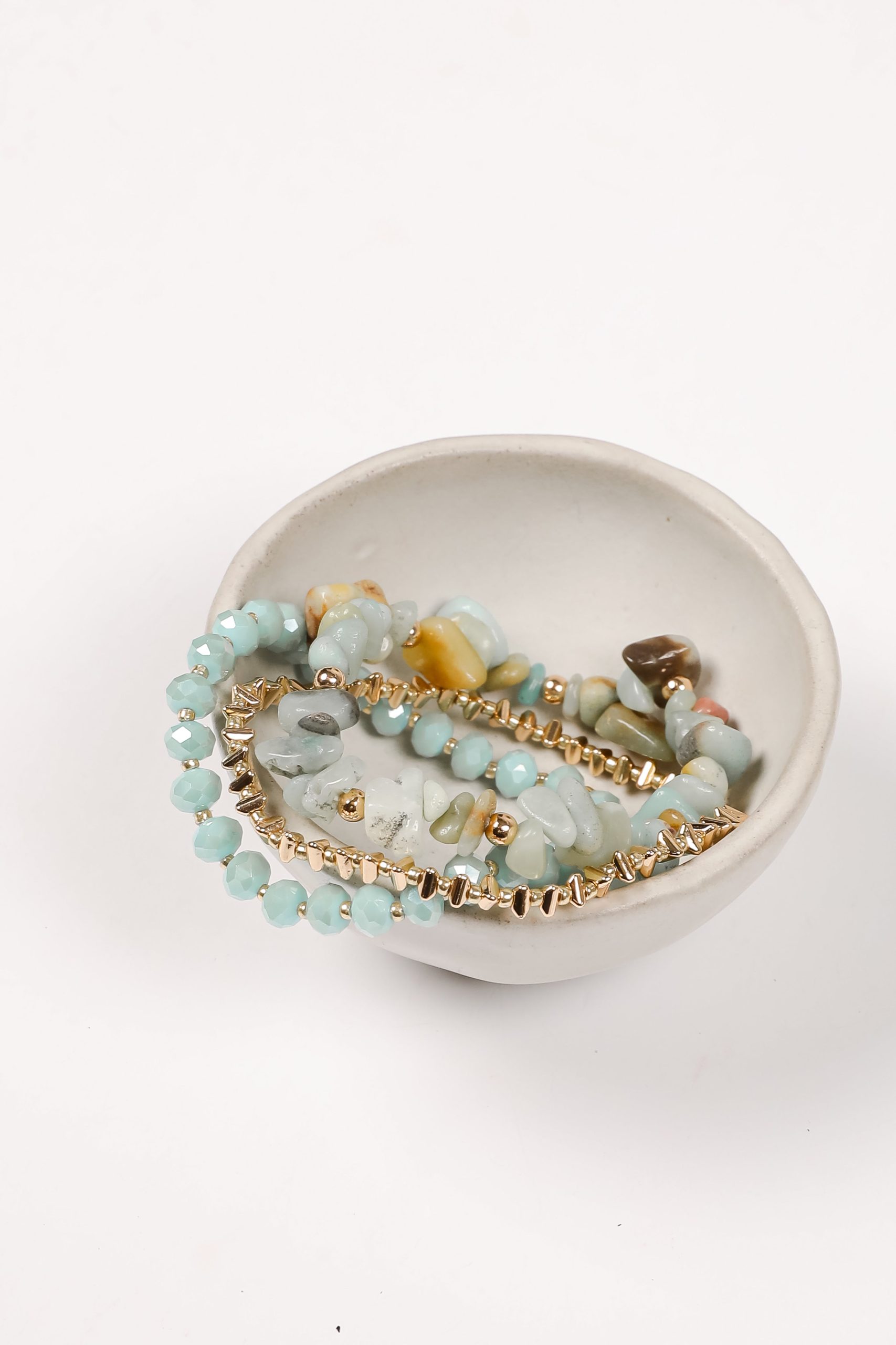 Aurora Mint Beaded Bracelet Set - Image 3